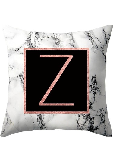 Yumuşak Peach Skin Kumaş Alfabe Desenli Yastık Kılıfı - 44x44 Cm - Ev Dekoru İçin Konfor Ve Stilde Rahatlama - 26 Farklı Harf Seçeneği Diğer Diğer