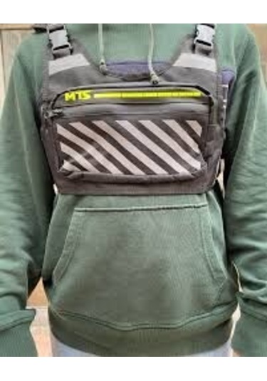 Mts Reflektörlü Göğüs Çantası Siyah - Yeşil