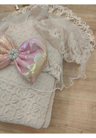 Pembe Kız Bebek Battaniyesi Kundağı Dantelli Duvaklı Mevlütlük Hastane Çıkışı Hediyelik Mevsimlik Pembe