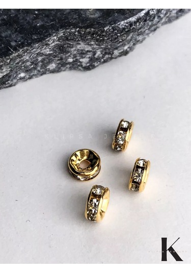 Klipsa Jewelry 20 Adet, 4 2mm Taşlı Altın Renkli Ayırıcı Boncuklar 243394694