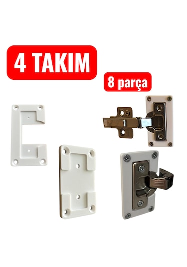 Menteşe Tamir Onarım Seti Dolap Kapağı Tamir Onarım Kiti 4 Taıkım