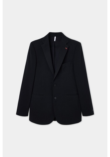Twn Slim Fit Siyah Armürlü Kumaş Ceket 6ec04bb01474m Çok Renkli