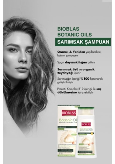 Bioblas Botanic Oils Sarımsaklı Şampuan 360 ml Saç Dökülmesine Karşı, Güçlendirici