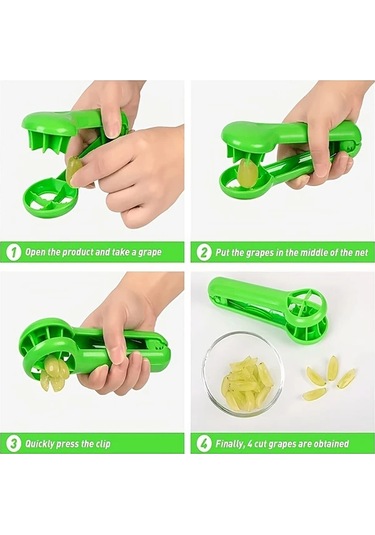 Fochsia Pancerka Kırmızı Portatif Meyve Dilimleyici Bıçaksız Kolay Tutma Sapı Güvenli Kırmızı