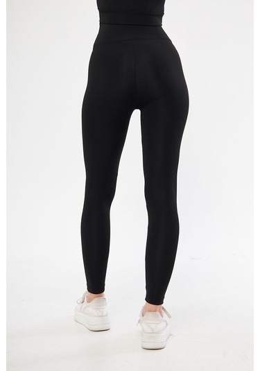 Lesa Wear Yüksek Bel Likralı Toparlayıcı Ve Sıkılaştırıcı Tayt Siyah