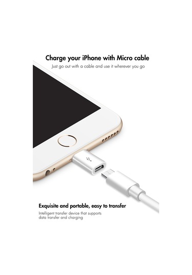 Otg Micro Usb To Iphone Lightining Çevirici Dönüştürücü Adaptör