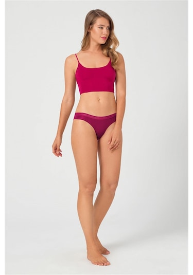 File Lastikli Lazer Kesim Bikini Külot 3'lü Paket Çok Renkli 2