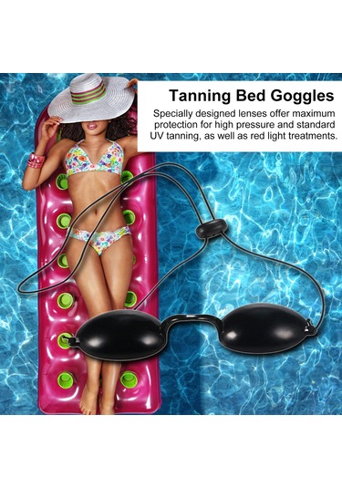 Wezone Uv Koruyucu Solaryum Gözlüğü - Siyah Tpu Malzeme, Taşınabilir Ve Hafif Tasarım