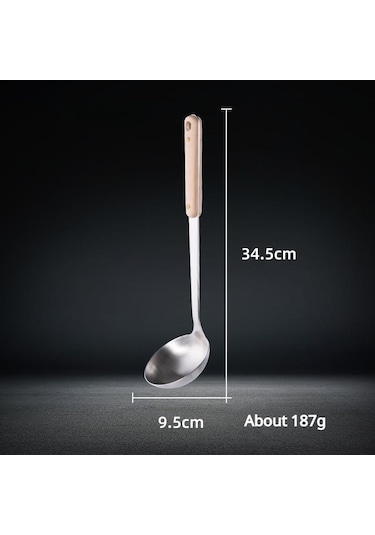 Hanyang Paslanmaz Çelik Spatula Mutfak Eşyaları Ahşap Saplı Spatula Mutfak Pişirme Spatula 304-d Sanded