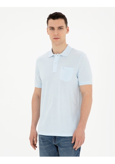Pierre Cardin Erkek Buz Mavisi Tişört Basic 50280753-vr095 Buz Mavi