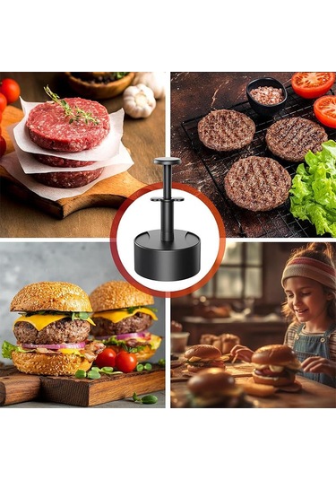 Gri Doldurulmuş Burgerler İçin Hamburger Presi Burger Patty Maker Sığır Eti Sebzeli Maker Kalıp Burger Köftesi Pişirme Barbekü İçin Mükemmel Gri