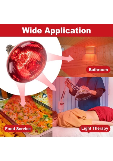 250w Tavuk Isı Lambası Ampulleri, Par38 Civcivler İçin Isı Lambası, Kızılötesi Isıtma Ampulleri 2 Paket