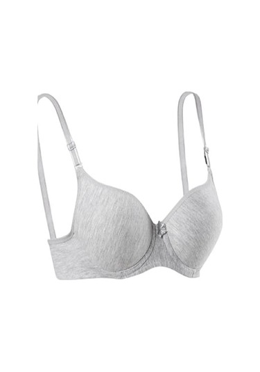 Ebru Kadın Slikonlu Dolu Düz Sütyen E-1151 - Gri - 75 Gri