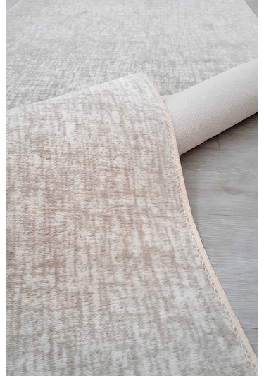 Lüle Halı Düz Renk Kaymaz Taban Yolluk Halı Bnynkremka2