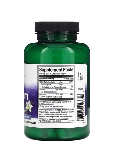 Kalsiyum 500 Mg, 100 Çiğnenebilir Tablet Usa Vers.