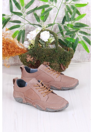 Mehmet Mete 42325 Comfort Rahat Esnek Hakiki Deri Erkek Ayakkabı Vizon