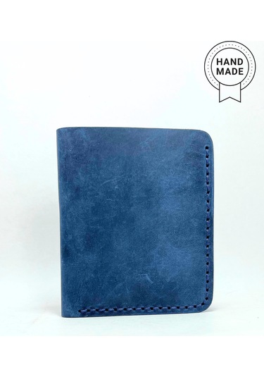 El Yapımı Hakiki Deri Premium Cüzdan Lacivert