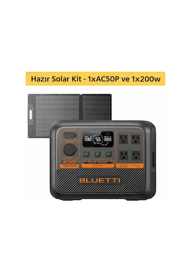 Bluetti Ac50p Güneş Enerjili Güç İstasyonu 504wh 700w 200w Panel Dahil