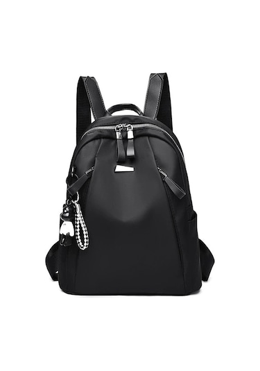 Moda Büyük Kapasiteli Kadın Seyahat Öğrenci Su Geçirmez Sırt Çantası - Siyah