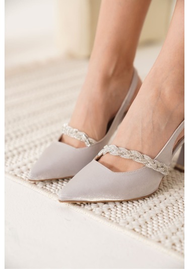 Drey Gümüş Kadın Topuklu Ayakkabı Muhtelif