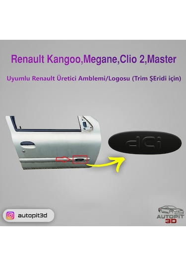 Renault Üretici Amblemi/logosu Trim Şeridi İçin