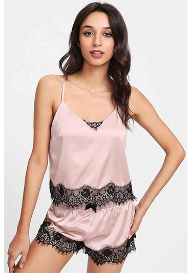 Merry See Dantel Işlemeli Saten Sortlu Gecelik Takım (405171404)