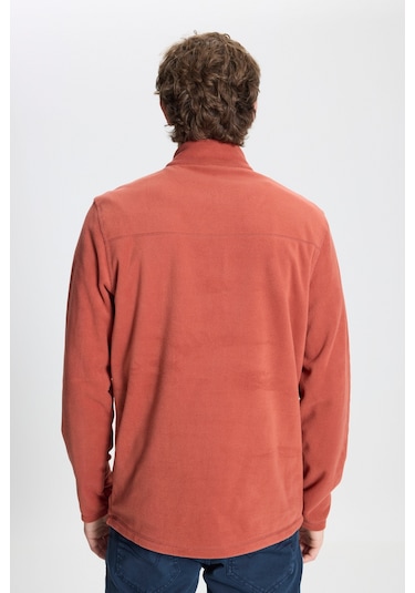 AC&Co / Altınyıldız Classics Anti-Pilling Tüylenme Yapmayan Bato Yaka Erkek Polar Sweatshirt Açık Kahverengi