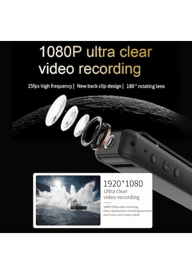 Vkemall Cs05 Wifi Bağlantılı 1080p Mini Kamera, 180 Dönebilir Lens, Gece Görüşü, Bisiklet Aparatı Dahil