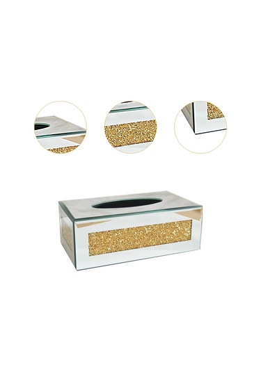 Homyl Mendil Kutusu Kapağı Oturma Odası Dekoru Vanity Tezgahı Altın