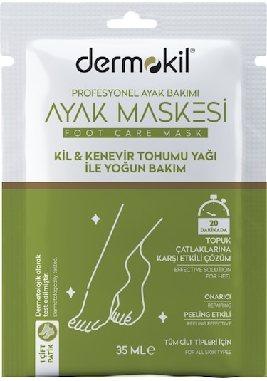 Dermokil Kil ve Kenevir Yağlı Peeling Etkili Ayak Maskesi 2 x 35 ML