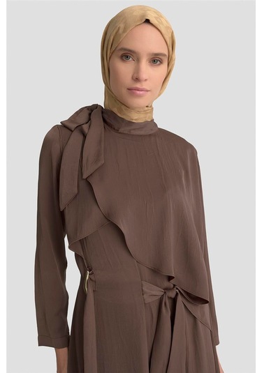 Armine Elbise 25kd1912 Kahverengi Kahverengi