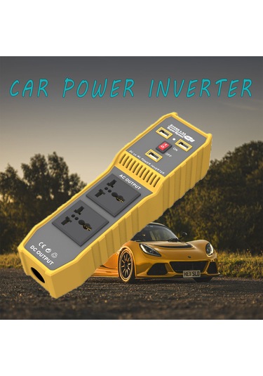 Samdoo 12v'den 220v'ye Araç İçin Inverter 200w Sabit 400w Tepe Gücü 3 Usb + 2 Ac Çıkışı Hızlı Şarj + Soğutma Fanı + Çoklu Koruma