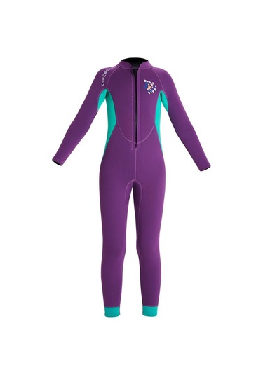 Vkemall Kız Çocuklar İçin 2.5mm Neopren Islaklık, Isı Sağlar, Yumuşak, Hafif, S Sıze, Dalış-sörf-kano İçin Mor Çok Renkli