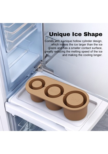 Reedark Silikon Buz Küp Kalıbı, 3 Adet Boş Silindir Şeklinde, 20-40oz Bardaklar İçin Uygun, Kapaklı, Yemeği Dereceli Malzeme, Yavaş Erime, Kolay Çıkarma - Mavi Çok Renkli