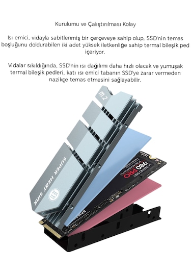 Ssd Soğutucu 2280 M.2 Nvme Soğutucu Aleminyum Pc Ps5/coldfish