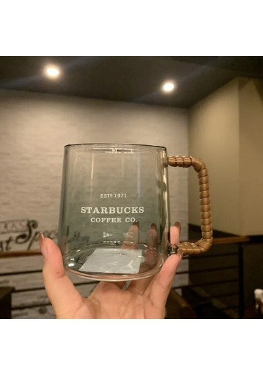 Dofolink İtalyan Tarzı 473 Ml Çift Duvarlı Cam Bardak, Balık Yüzü Desenli, Çay/kahve İçin, 1 Adet, Yıkama Makinesine Uygun