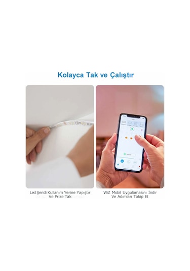 Wiz Renkli Ambiyans Akıllı Led Şerit 2 M - Güç Adaptörü Dahildir