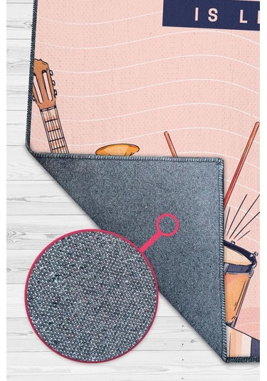 Homshtag Hayatım Müzik Art Müzik Halısı Müzik Sever Halısı Çok Renkli