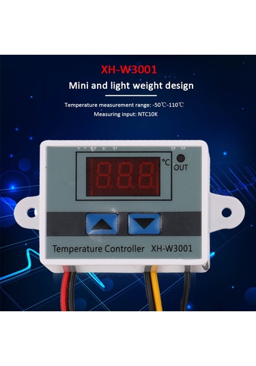 Xiyyadms Xh-w3001 Mikrobilgisayarlı Sıcaklık Kontrol Cihazı, -50 C/+110 C Aralığında Isıtma/soğutma Fonksiyonu, Lcd Ekranlı 24v Termostat