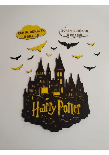 Harry Potter Çocuk Odası Kapı & Duvar Süsü Isim Yazılı Çok Şık Çok Renkli