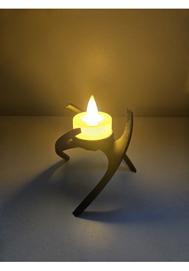 Modern Dekoratif Tealight Işıklı Mum Siyah
