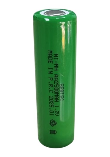 Sertec - 1.2v 2500 Mah - Aa - Nı-mh Şarjlı Pil - Başsız / Flat Head