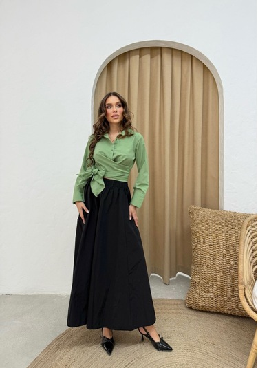 Yeşil Bağlamalı Gömlek Yeşil