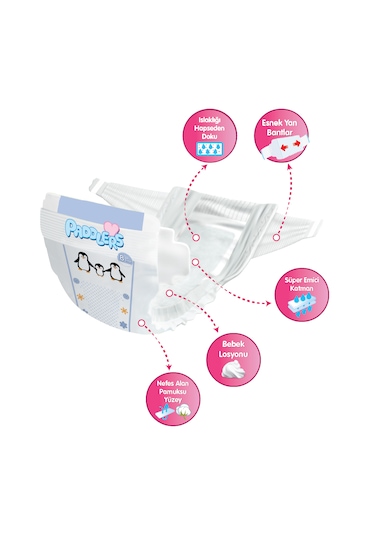 Paddlers Bebek Bezi 8 Numara XXX-Large 56 Adet (25+Kg) 2'li Jumbo Set