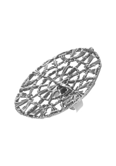 Labalaba Kadın Antik Gümüş Kaplama Ayarlanabilir Örümcek Ağı Figürlü Yüzük Gümüş