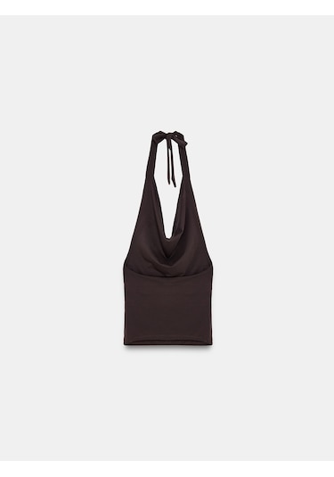 Dilvin 32973 Degaje Yaka Top-koyu Kahve