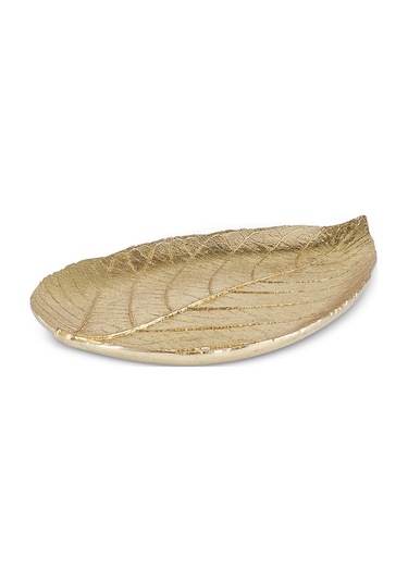 Karaca Leaf Dekoratif Tabak Gold 21x15x2,5 Cm