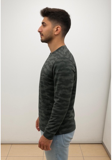 Axxel Erkek Yeşil Sweatshirt-w1083 Yeşil 2 İplik Şardonsuz