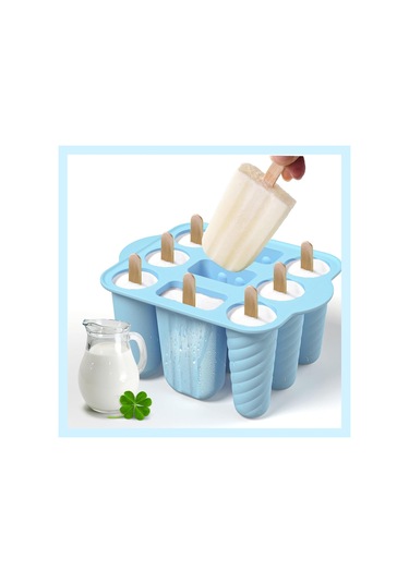 Silikon Buz Dondurma Kalıbı 3 Farklı Dondurma Kalıbı 9 Lu Çok Renkli