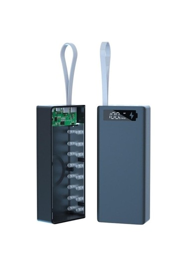 Tongxida 16x18650 Pil Powerbank Dıy Ayrılabilir Lcd Ekran Kutusu Siyah